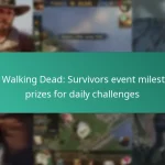 The Walking Dead: Survivors event milestone prizes for daily challenges