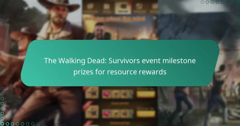 The Walking Dead: Survivors event milestone prizes for resource rewards