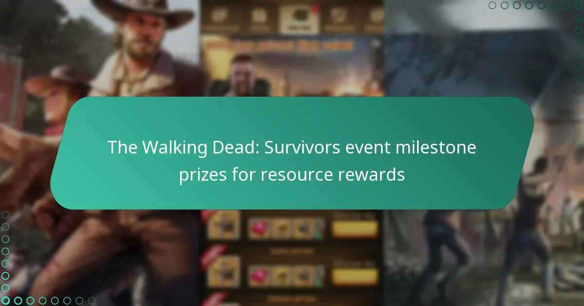 The Walking Dead: Survivors event milestone prizes for resource rewards