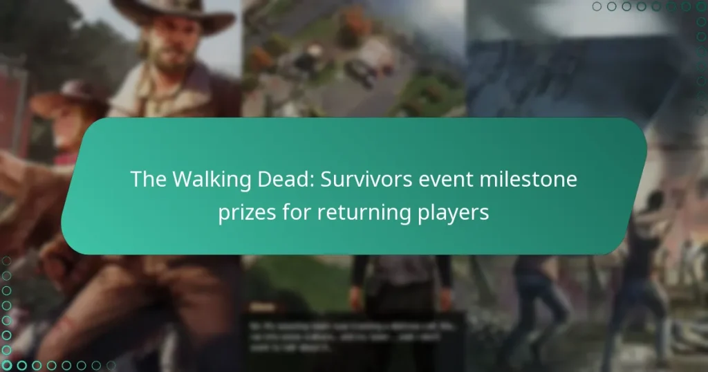 The Walking Dead: Survivors event milestone prizes for returning players