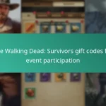 The Walking Dead: Survivors gift codes for event participation