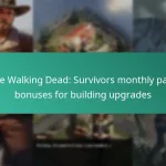 The Walking Dead: Survivors monthly pass bonuses for building upgrades
