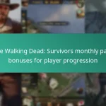 The Walking Dead: Survivors monthly pass bonuses for player progression