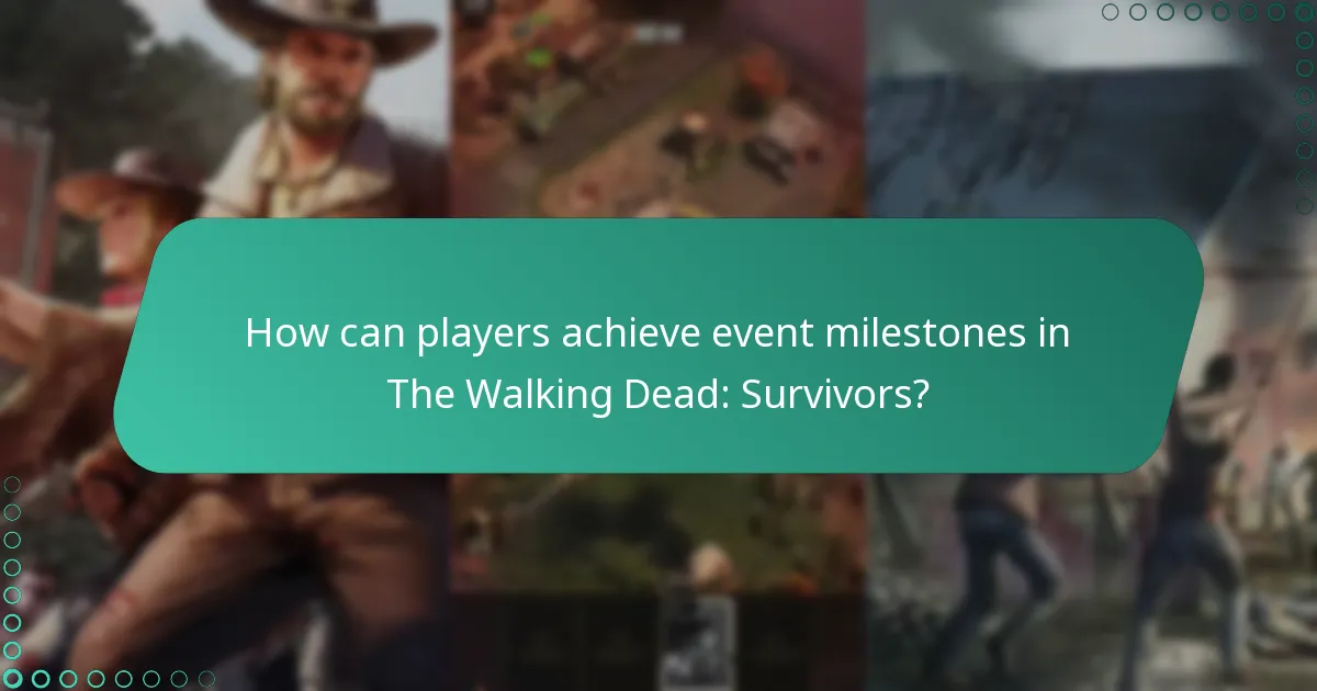 How can players achieve event milestones in The Walking Dead: Survivors?
