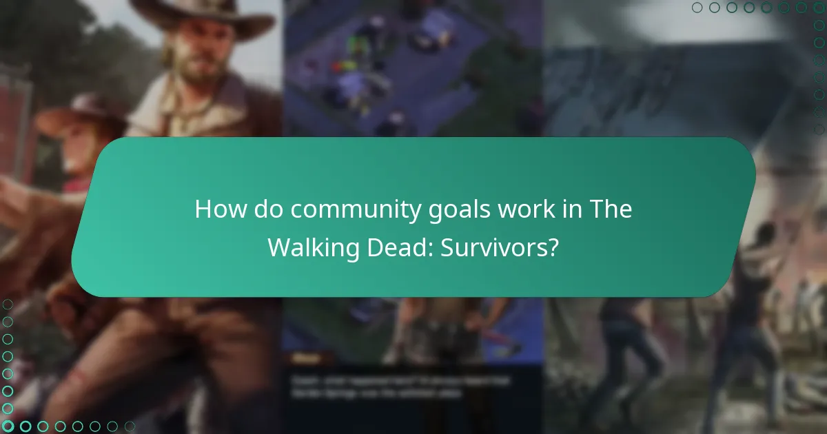 How do community goals work in The Walking Dead: Survivors?