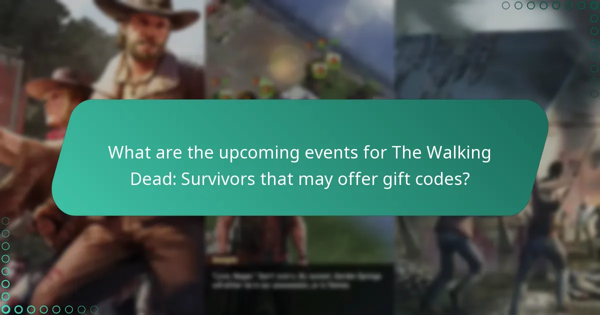 What are the upcoming events for The Walking Dead: Survivors that may offer gift codes?